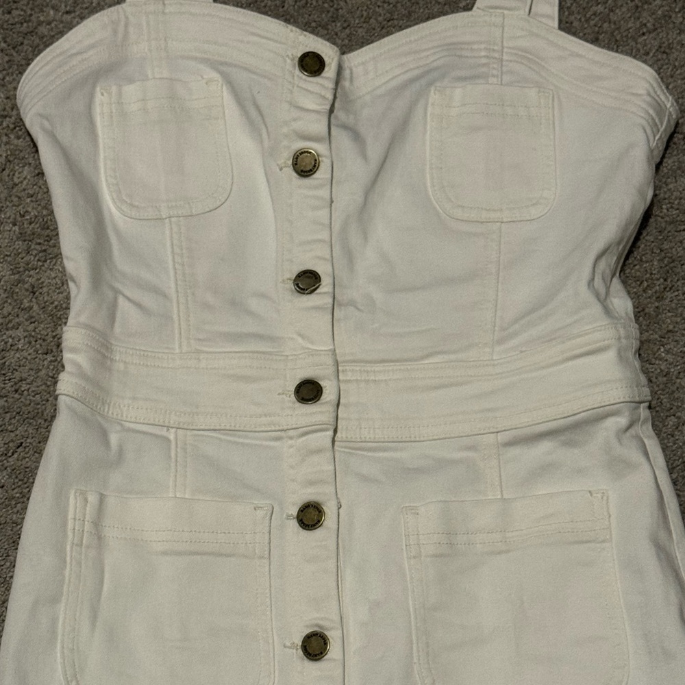 Ramy Brook Monica Denim Midi Dress in Ivory Sz: 28/6 - Picture 7 of 15